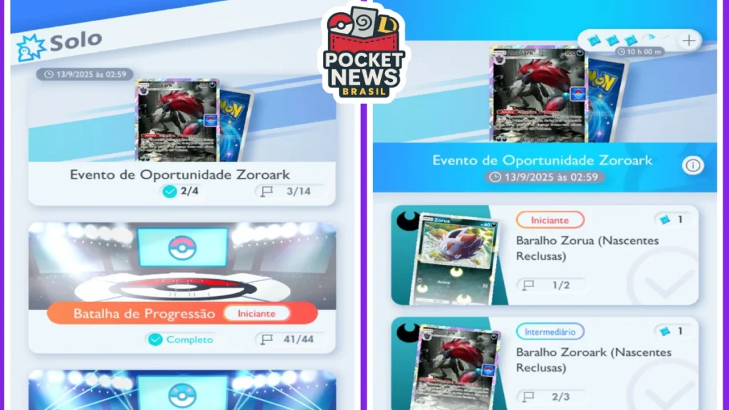 Evento Oportunidade Zoroark no Pokémon TCG Pocket 