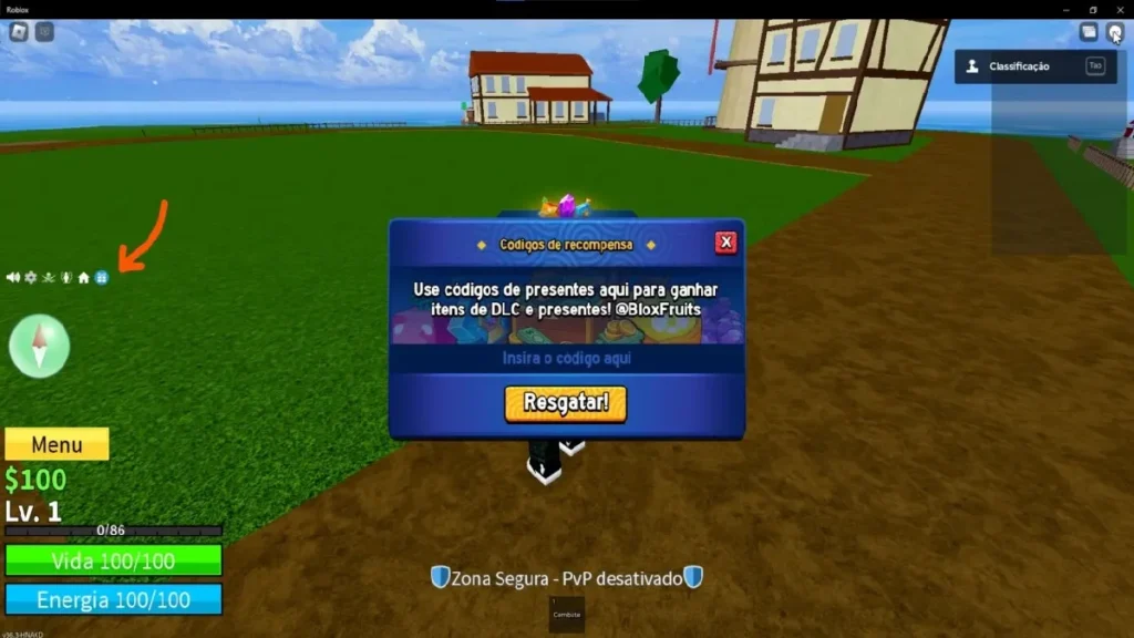 Resgatar códigos Blox Fruits
