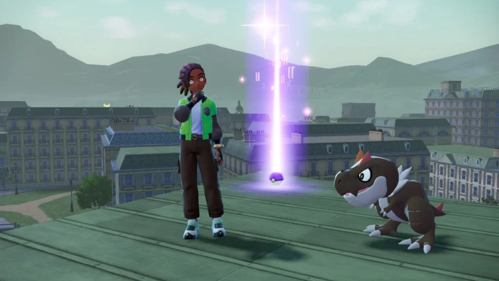 Pokébola roxa com Colorful Screw em Pokémon Z-A